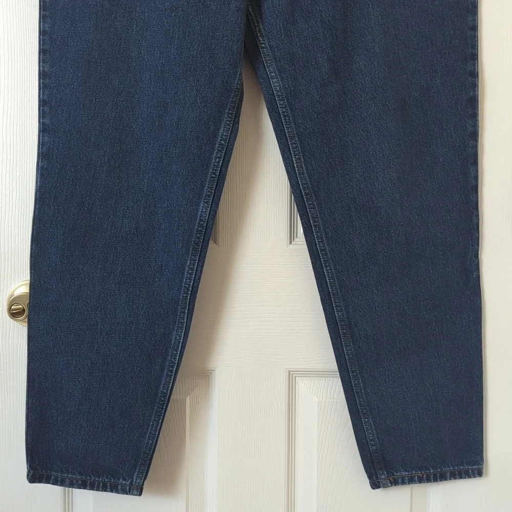 Levi's 90's Vintage 550 Dark Wash High Rise Relaxed Fit Tapered Leg Mom Jeans 18 - Picture 3 of 15